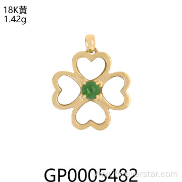 100% Natural Jadeite jade 18K Gold Pendant